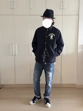 BAPE COLLEGE JACKET 字母猿人头 经典教练夹克外套