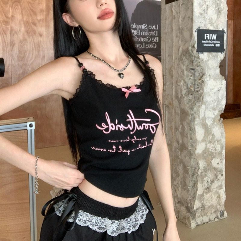 2025新款甜酷风吊带背心女夏外穿黑色美背设计感气质内搭无袖上衣,女装/女士精品,背心吊带,淘宝优惠券,粉丝福利购,淘宝优惠卷