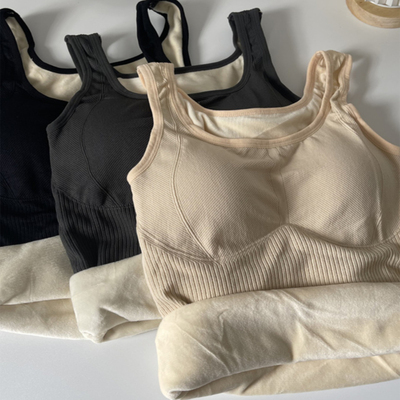 加绒加厚带胸垫修身内搭打底上衣