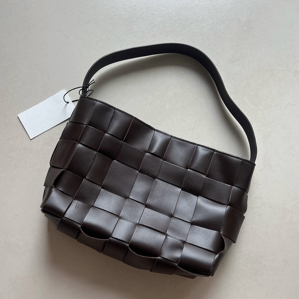 欧美复古牛皮编织托特包2025新款高级质感通勤真皮手提单肩腋下包