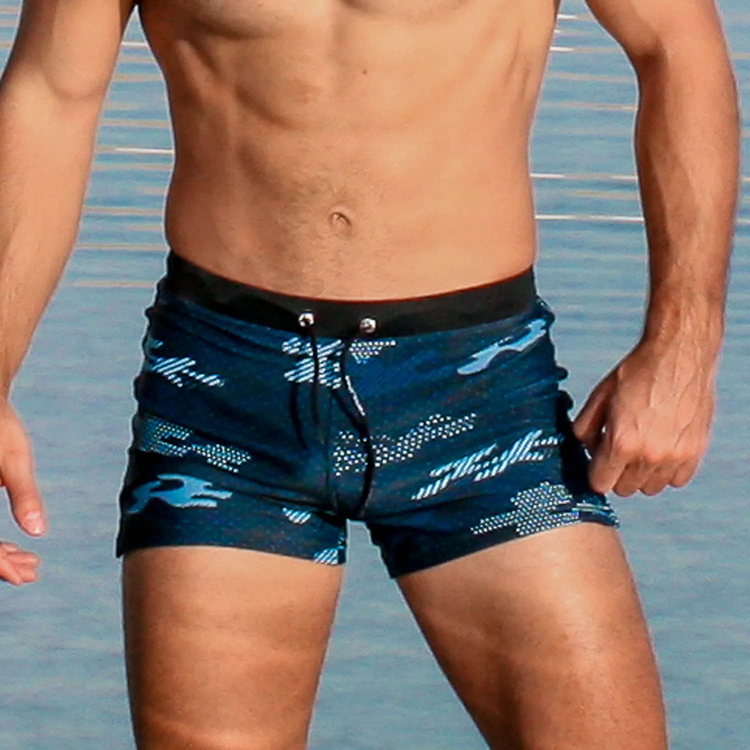 TADDLEE男士游泳裤 男款速干泡温泉平角泳裤拉链口袋可下水沙滩裤