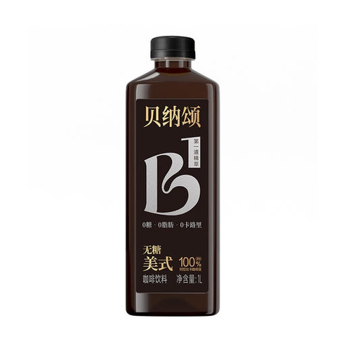 味全 贝纳颂无糖美式咖啡饮料1L*3瓶装 经典黑咖啡即饮常温