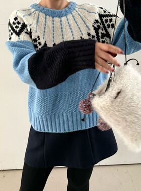 九1111韩国东大门毛衣区OLISEOUL-8695561直邮流行甜美英伦秋冬