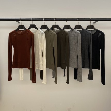 八1213韩国东大门上衣长袖T恤热销区4536280简洁纯色修身正品复古