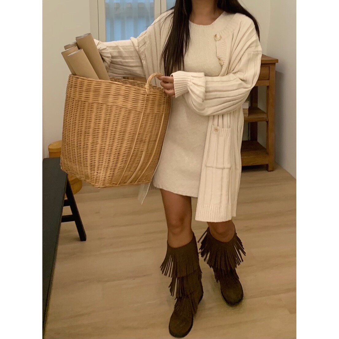 八0130韩国东大门运动户外针织衫区4561078洋气冬季百搭正品流行