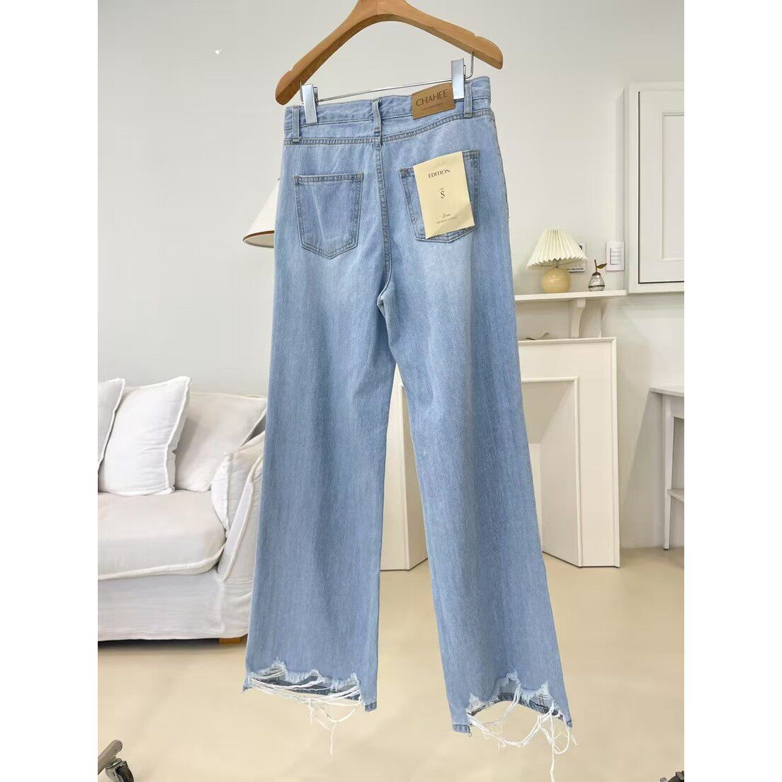 八0130韩国东大门运动牛仔裤区4561045优雅正品端庄休闲个性直邮