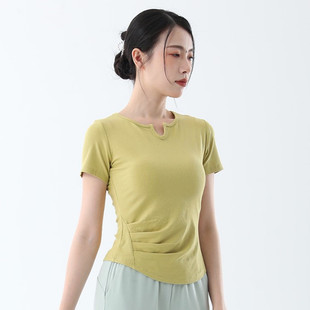 现代爵士舞蹈服练功服套指莫代尔显瘦上衣艺考形体训练中国舞短袖