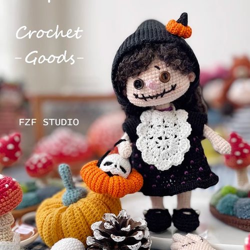 FZF手作钩织万圣节女巫丝丝玩偶材料包