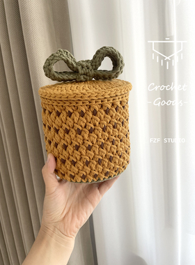FZF手作钩织菠萝收纳筐材料包DIY篮子小礼物