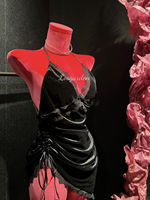 【 Belmod 】 Red velvet adjustable high slit to cover the lower abdomen and make one look slimmer sleeping dress thumbnail 5