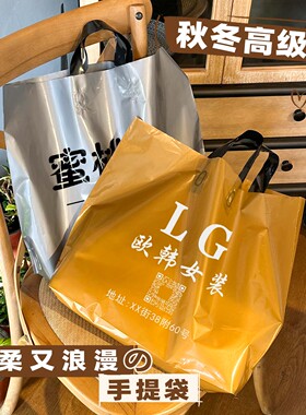 定制服装手提袋女装包装袋大容量塑料购物袋秋冬衣服打包袋R119