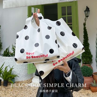 礼品袋加厚服装 店打包袋R131 购物袋时尚 Ins风波点手提袋秋冬新款