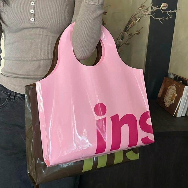 服装店手提袋新款购物袋时尚包装袋童装店简约ins风小号塑料袋T51
