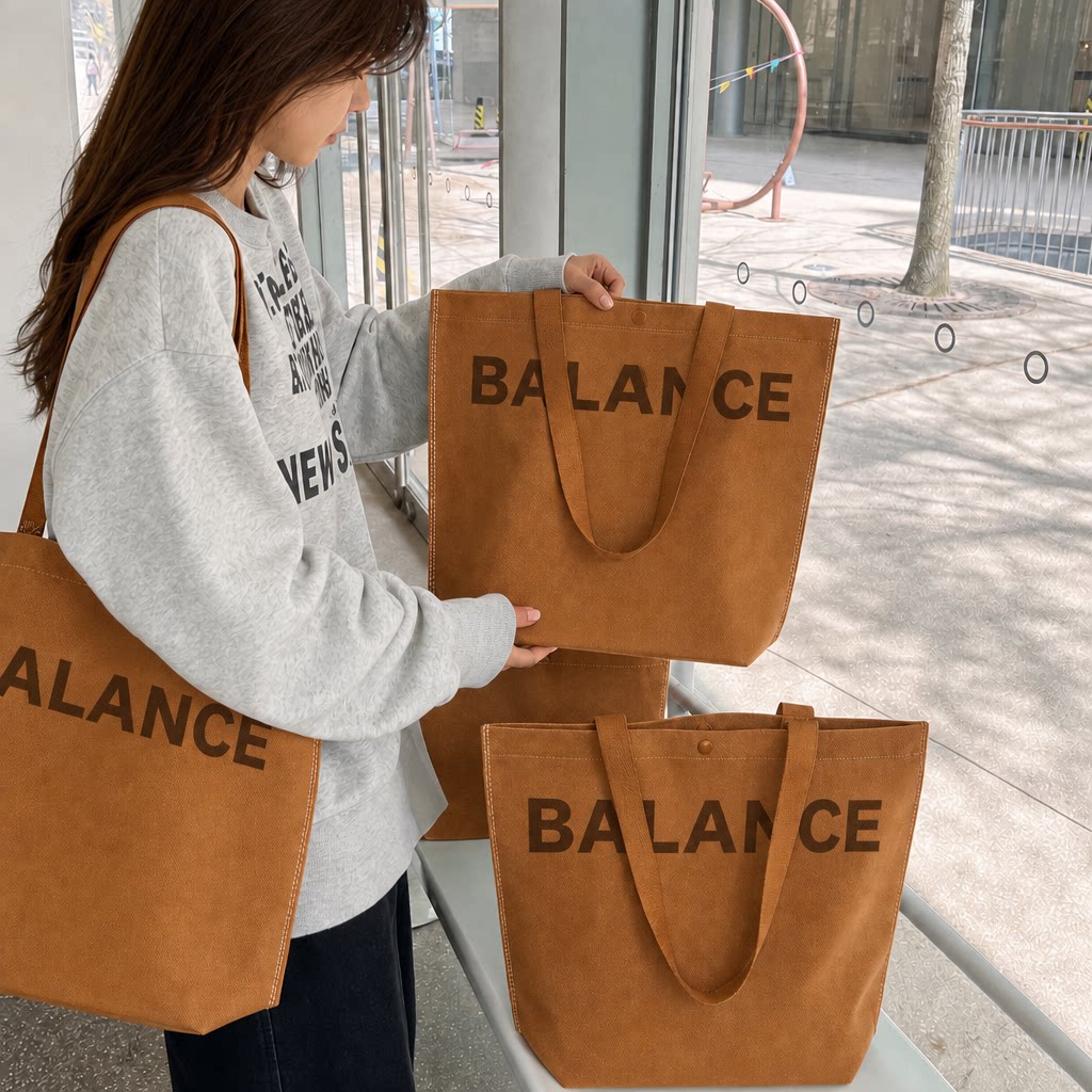 爆款服装店手提袋无纺布礼品袋焦糖色定制logo女装店购物袋子X374