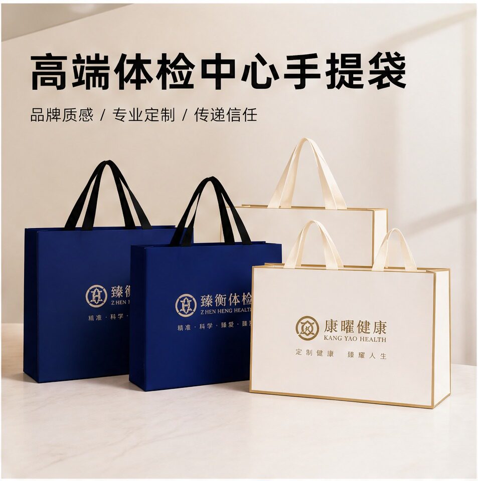 定制高端体检中心手提袋礼品袋伴手礼袋子体检报告手拎袋纸袋X172