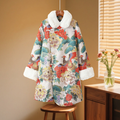 新中式国风夹棉外套女士唐装棉衣