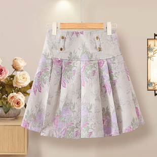 高腰百褶裙女2025新款a字半身裙小个子西装开春裙子大码夏日短裙