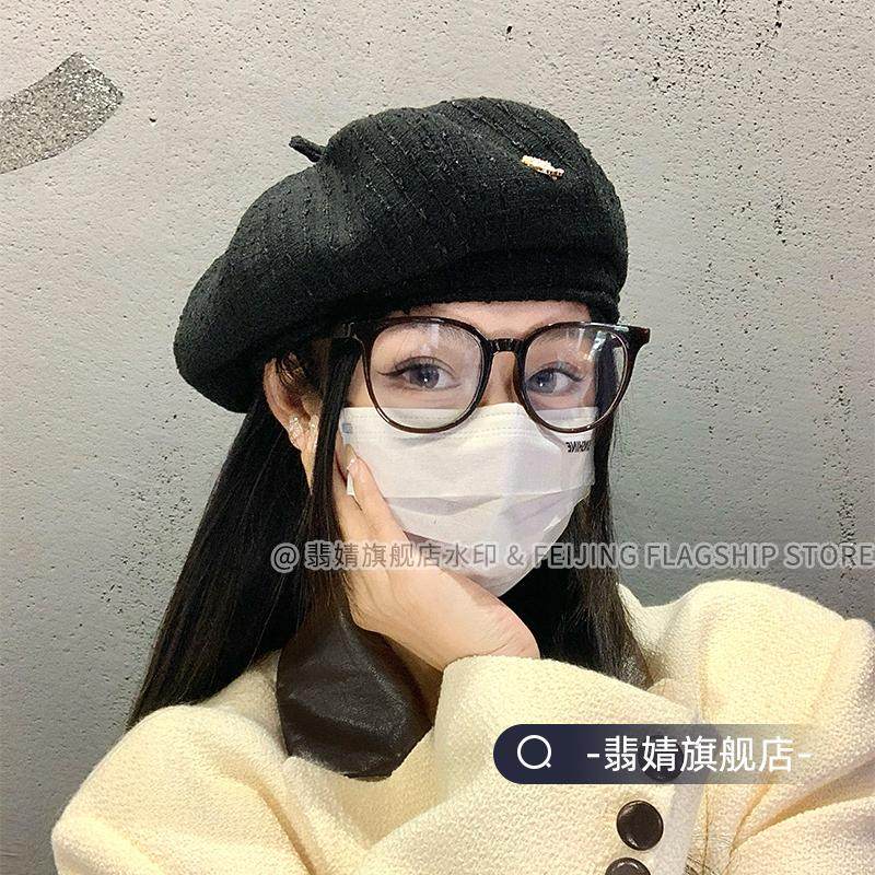贝雷帽女春夏款2026新款显脸小韩系黑色画家帽秋冬八角帽子南瓜帽
