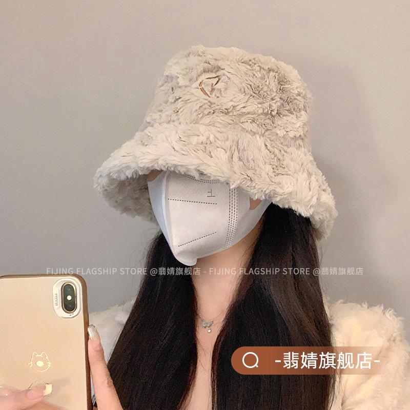 渔夫帽女2026新款显脸小秋冬季加厚保暖毛绒冷帽子大头围鱼夫盆帽