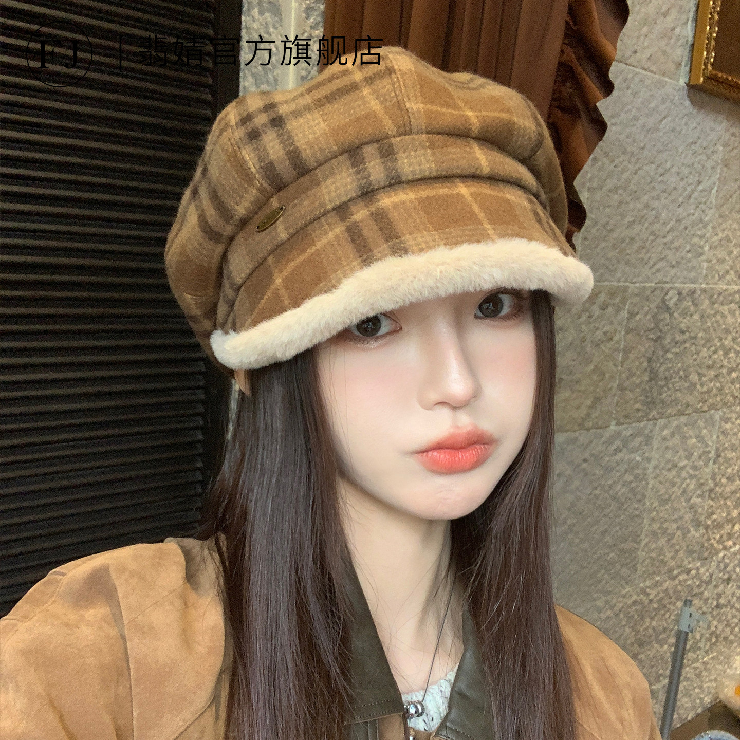 渔夫帽女大头围显脸小2026新款秋冬季毛绒冷帽子加厚保暖鱼夫盆帽