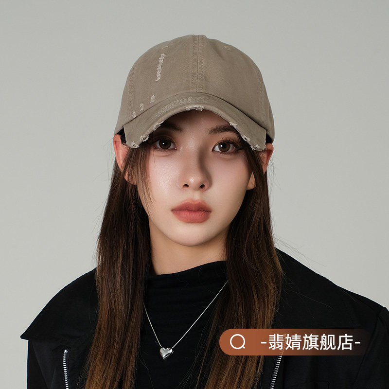 棒球帽鸭舌帽女软顶灰色2026新款时尚大脸加大加宽帽檐深顶显脸小