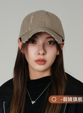 棒球帽鸭舌帽女软顶灰色2026新款时尚大脸加大加宽帽檐深顶显脸小