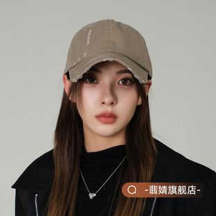 棒球帽鸭舌帽女软顶灰色2026新款时尚大脸加大加宽帽檐深顶显脸小