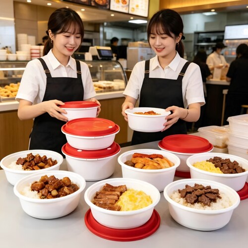 打包盒圆形锁扣防漏塑料可微波