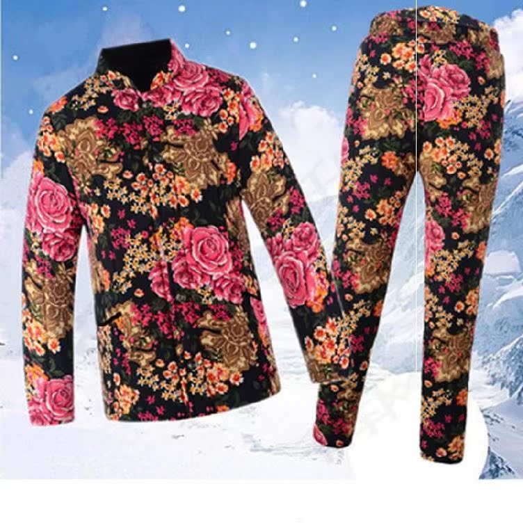 网红棉衣中年新款老妈对襟妈妈长棉裤防寒服冬装加厚加绒成人同款在类目 女装/女士精品, 中老年女装中 - 来自Buy2taobao.com提供专业的淘宝代购服务