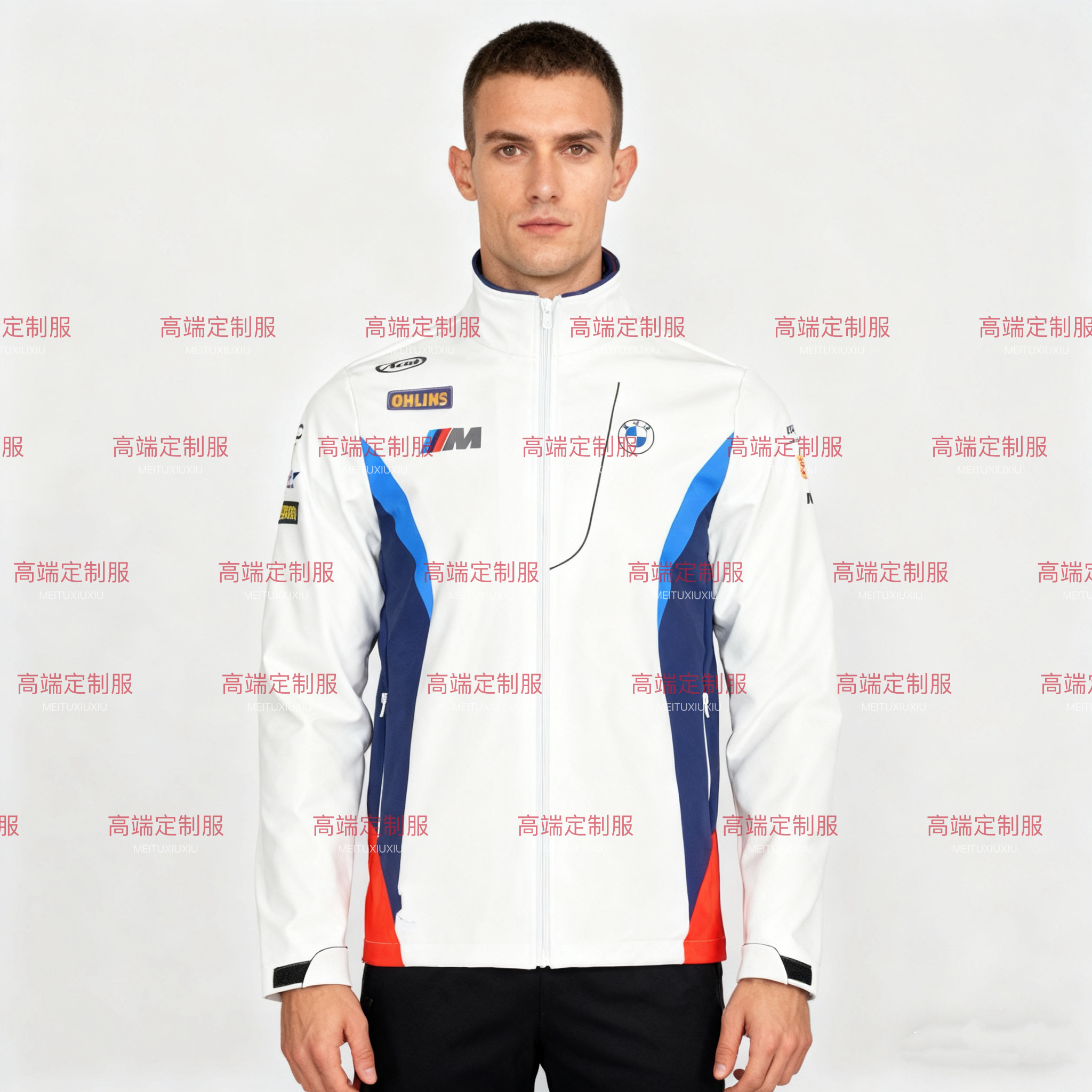 25款摩托车骑行防风冲锋衣定制印logo冬季宝马4S店工作服厂服外套