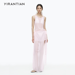 度假轻薄舒适雪纺背心层次分段连衣裙女 YIRANTIAN 2025夏新款