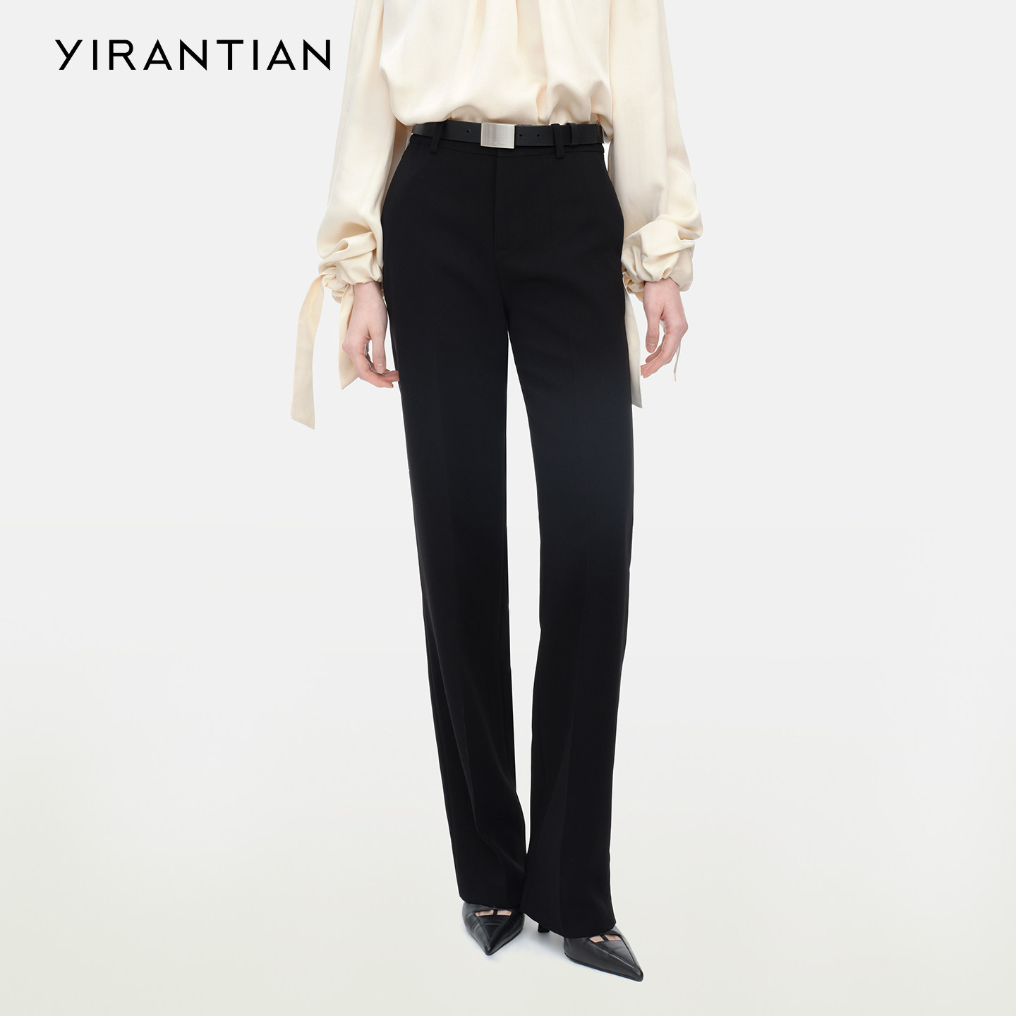 【YIRANTIAN】2025秋冬新款羊毛简约通勤高腰挺括直筒西裤裤子女