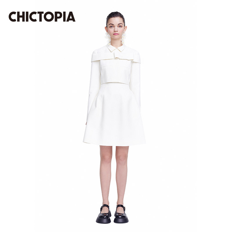 chictopia刘清扬新品原创设计蝴蝶结收腰短款外套上衣