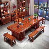 家用功夫茶几套装 实木桌椅组合中式 一体办公室原木 1733人收藏