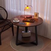 圆木质茶几客厅家用北欧小户型极简圆形边几简约现代阳台小茶几桌