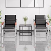 茶几组合商务接待简约现代办公室三人位铁架排椅等候沙发德国品质