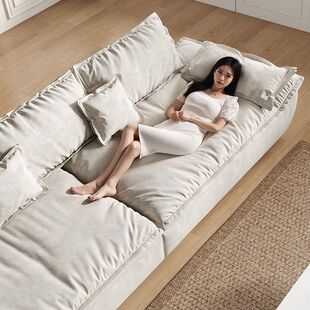 风布艺沙发奥克兰帆船大坐深客厅三四人懒人沙发可躺可睡德国品质