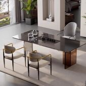 亚克力轻奢岩板茶桌现代简约别墅阳台家用茶台办公室 多种组合