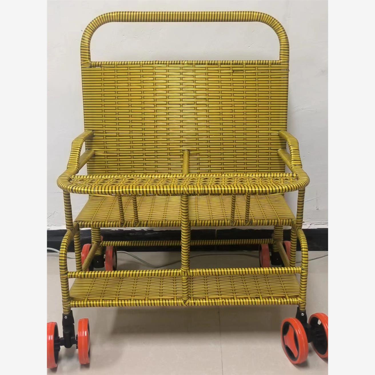 双胞胎仿藤婴儿推车简易