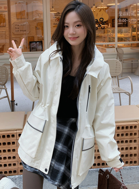 短款派克服替换外壳2025新款皮草通用外皮可拆卸工装宽松外套女冬