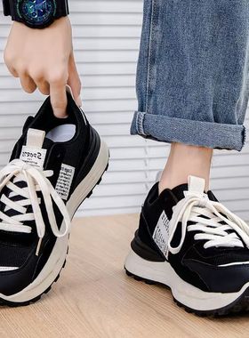 康奈官方正品网红爆款男鞋冬季2025新款男士透气运动休闲百搭厚底