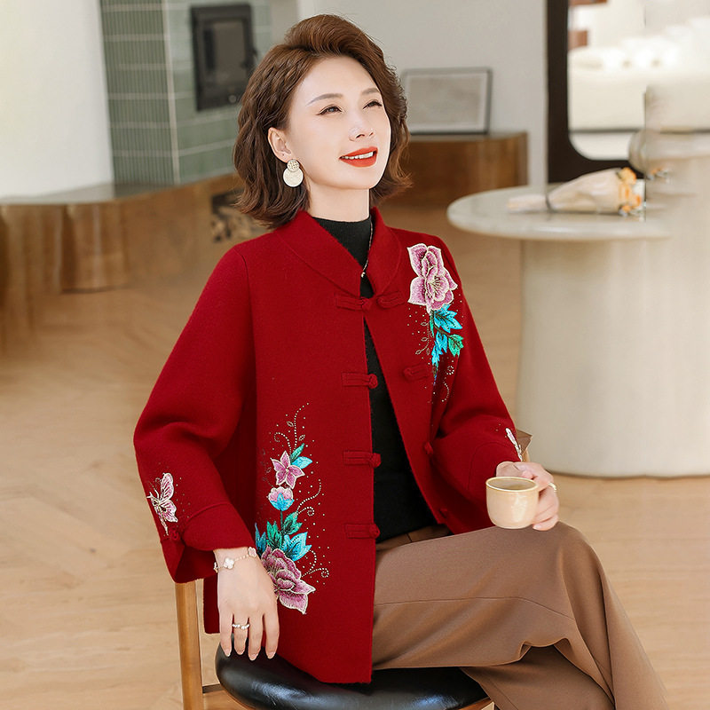 恒源祥中老年大码喜婆婆婚宴外套礼服胖mm秋冬装高端羊毛呢子刺绣,女装/女士精品,中老年女装,淘宝优惠券,粉丝福利购,淘宝优惠卷