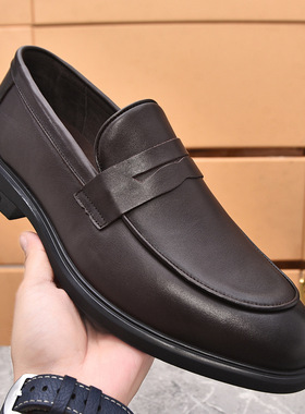 康奈官方正品男鞋牛皮新款高档轻奢真皮头层牛皮软一脚蹬轻底商务