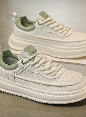 康奈官方正品男鞋春冬季透气轻便软底小白鞋男士休闲鞋子百搭厚底