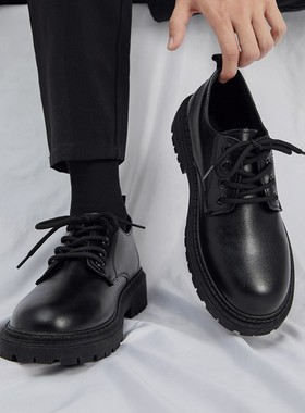 康奈官方正品商务皮鞋男款冬季2025新款青少年英伦风学生厚底西装