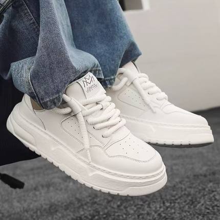 康奈官方正品2025秋季新款透气休闲男鞋厚底增高时尚百搭运动小白