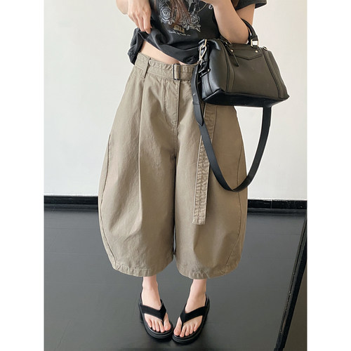 设计感显瘦宽松阔腿七分裤女