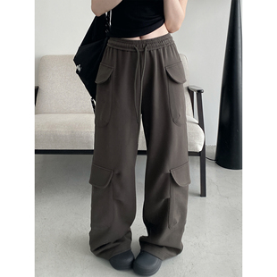 【清仓价】舒适大口袋懒散抽绳宽松显瘦休闲直筒卫裤子运动阔腿裤