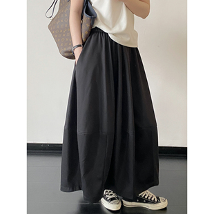 sun柚 穿显瘦减龄遮肉通勤伞裙高腰高级花苞半身裙裙子 泡泡裙四季