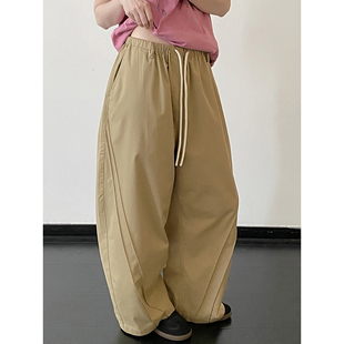 春夏季 sun柚 莱赛尔工装 休闲裤 高腰宽松显瘦慵懒松弛感直筒阔腿裤